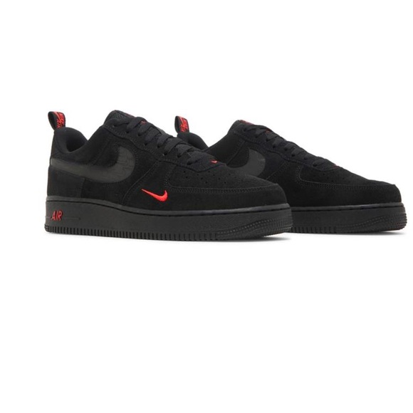 Nike Air Force 1 ‘07 LV8 - ‘Reflective Swoosh - Black Crimson’ worn ONCE - Picture 2 of 10